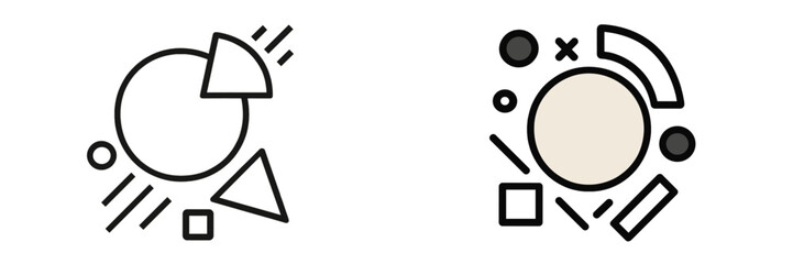 Geometric abstract shapes in vector style for modern design