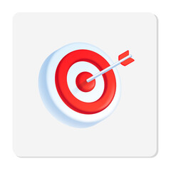 Red dart hitting target bullseye icon