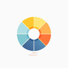 Obraz premium Color wheel diagram. Circular color palette. Gradient color scheme. Vector illustration. White background. Colorful pie chart. Educational tool. Design element. Color theory. Graphic