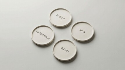 Four Circular Elements Representing IoT Concepts