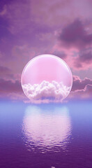 Serene pink moon over calm waters,jpg
