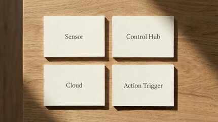 Four Smart Home Technology Components Arranged
