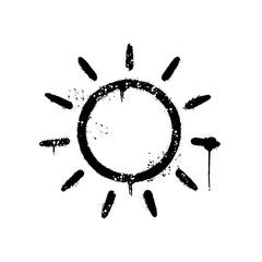 Black spray painted sun icon with urban street art graffiti style © HENI
