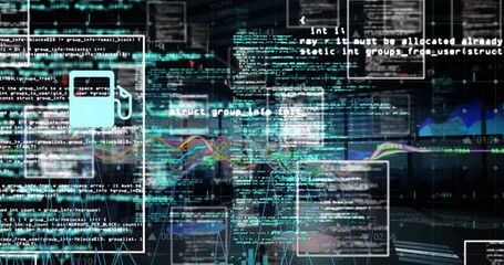 Animation of data processing over caucasian businessman - Powered by Adobe