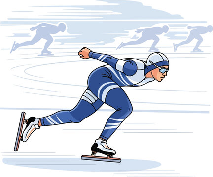Illustration of a single speed skater