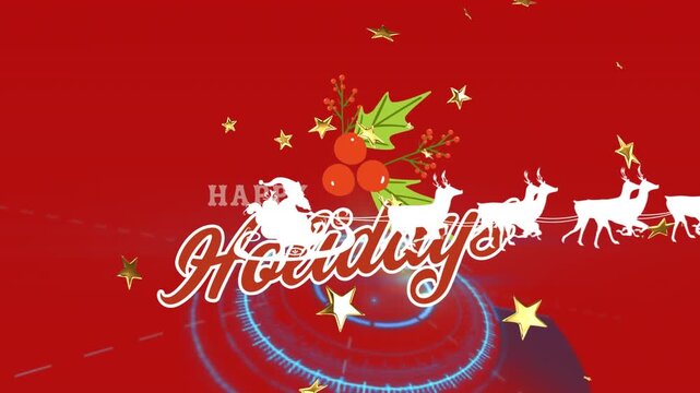 Santa sleigh animation on green screen adds holiday cheer to digital projects.