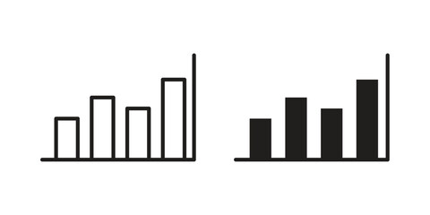 Bar chart icon suitable for mobile application. © Pop