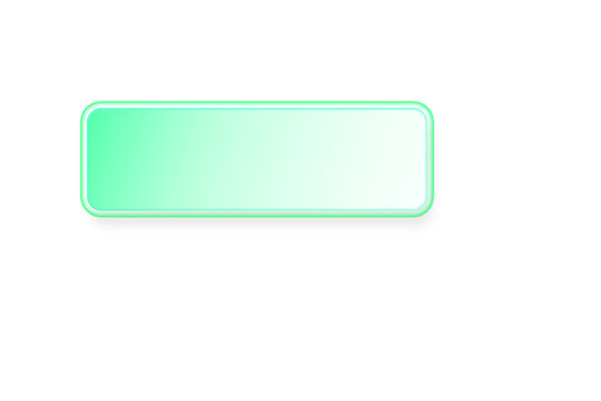 Green gradient rectangle button on transparent background