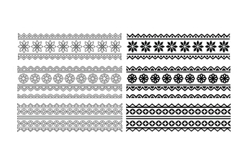 Geometric ornamental border pattern set with decorative line motifs