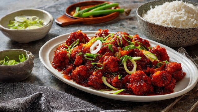 Top View of Dry Gobi Manchurian on Stone Background
