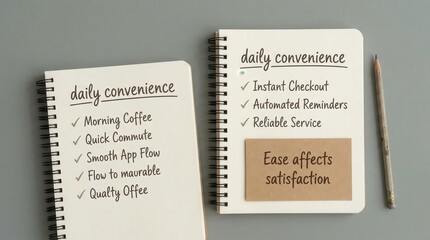 Fototapeta premium Notebooks Showing Daily Convenience Lists and Planning