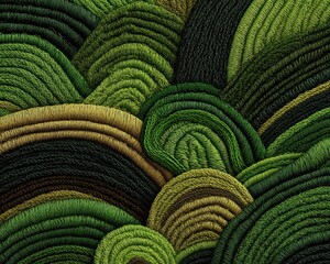 Abstract Pattern Of Green Yellow And Dark Green