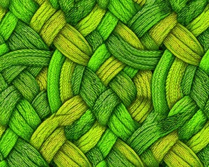 Abstract Green And Yellow Woven Pattern Design