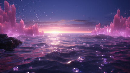 Magical sunset over calm waters