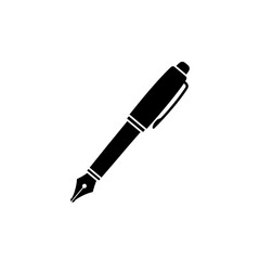 Illustration of a black fountain pen on a white background.