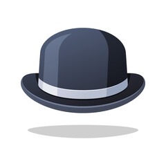 Bowler hat vector isolated on white background.