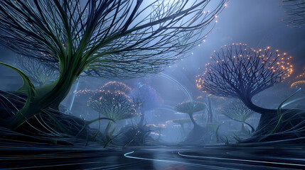 Gene Therapy for Cancer Treatment Concept Cancer therapy with T cells and DNA. Abstract image of human genetics, where glowing DNA mutation threads merge with digital elements