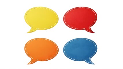 A colorful set of speech bubbles on transparent background