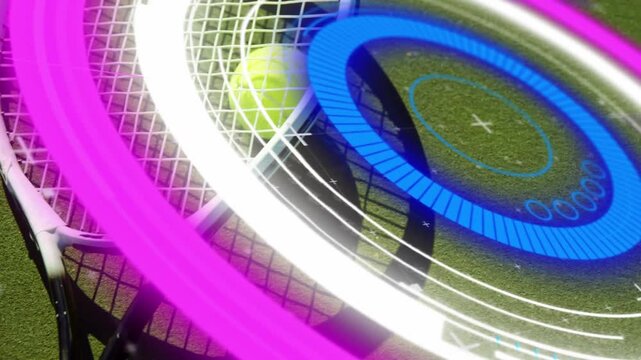 Animation of colourful squares on the pitch at stadium