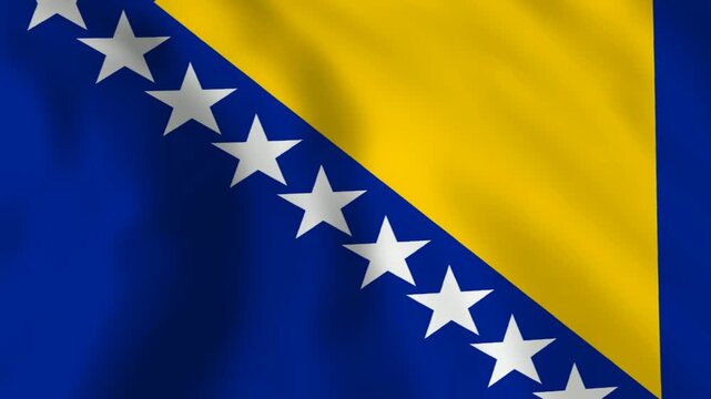 Bosnia and Herzegovina Flag waving texture 3D illustration 1080p