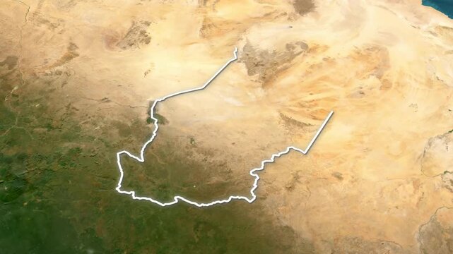 Chad Country Map with Flag Animation 00:15