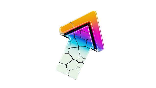 Cracked Up Arrow with Gradient Colors