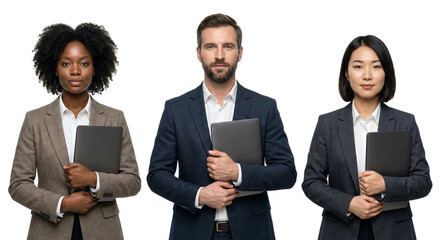 Business Team Holding Laptops
