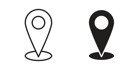 Location pin icon suitable for mobile application.