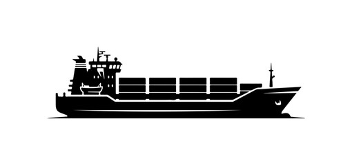 Obraz premium Illustrated Cargo Ship SVG