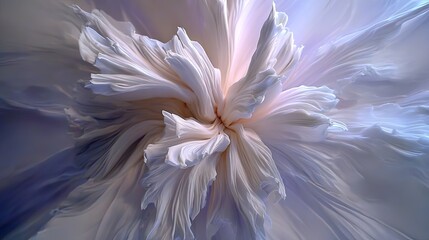 Abstract Whimsical White Floral Design