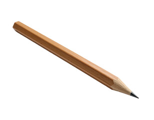A sharpened wooden pencil with a dark lead tip lies on a black background