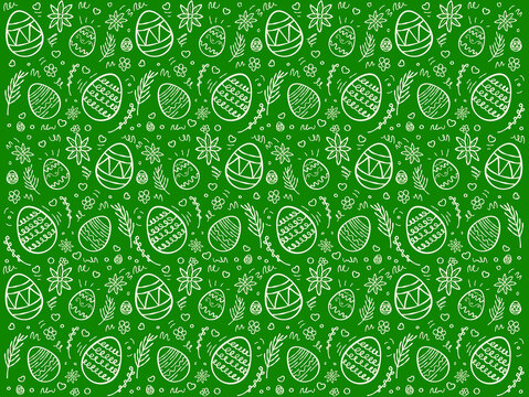 Easter pattern with easter eggs.
