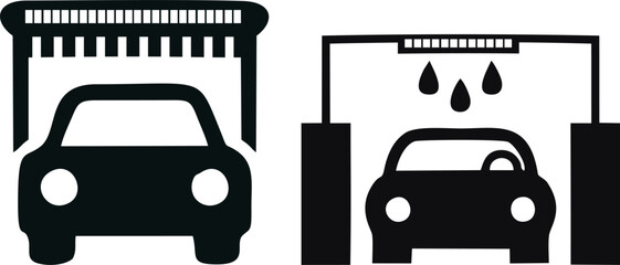 Automatic Car Wash Service with Brushes and Water Spray