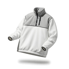 White and Grey Quarter Zip Pullover Sweatshirt.
