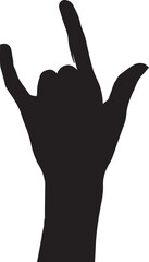 Rock Sign Hand Gesture Vector Silhouette
