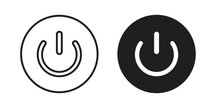 Power button icon suitable for mobile application.