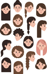 2D Characters With Different Hairstyle 