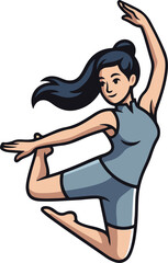 Girl Happily Dancing Vector Design