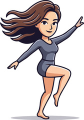 Girl Happily Dancing Vector Design