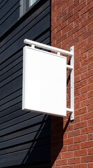 Blank white signboard mockup displayed indoors for advertising and mockups