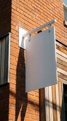 Blank white signboard mockup displayed indoors for advertising and mockups