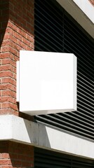 Blank white signboard mockup displayed indoors for advertising and mockups