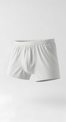 White Mens Boxer Shorts on White Background.