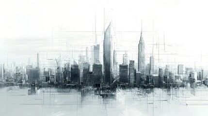 Obraz premium Sci fi skyline futuristic metropolis conceptual architecture photo