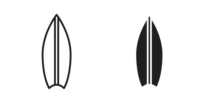Surf board icon suitable for mobile application.