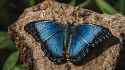 Detailed Blue Butterfly Vector Illustration, Vibrant Wing Design, Intricate Patterns, Realistic Insect Art, Colorful Digital Graphic for Design Projects