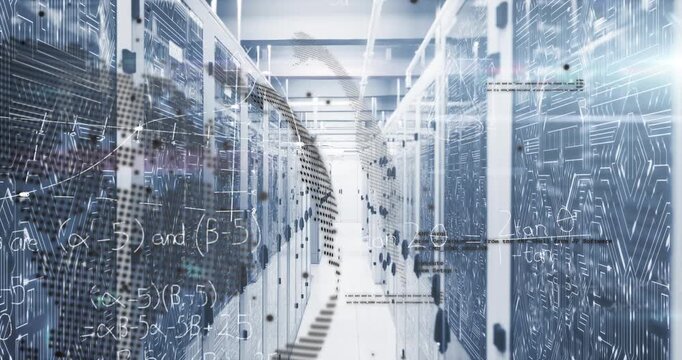 Animation of and data processing over empty and server room