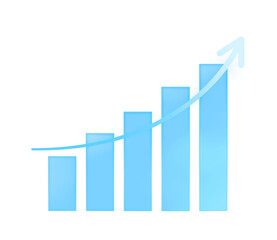 Business growth success chart graph showing finance profit increase and rise isolated png