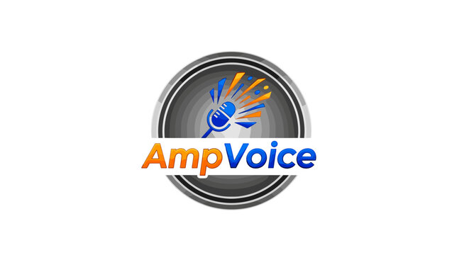 AmpVoice Logo Design with Sound Waves.