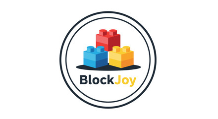 Colorful Lego Blocks in Circle Logo Design.